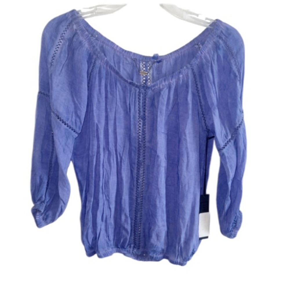 NWT Young Fabulous & Broke YFB Villa Top Purple Lavender Small Off Shoulder L/S - Picture 2 of 9
